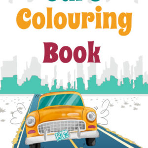 ebook cover for cars colouring book