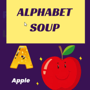 ebook cover for alphabet soup colouring book