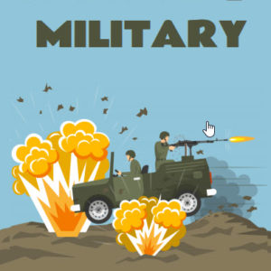 ebook cover for army and military colouring book