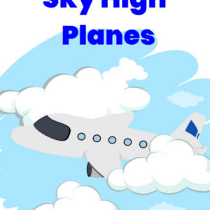 ebook cover for sky high planes colouring book