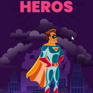 ebook cover for super heros colouring book