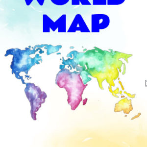 ebook cover for world map colouring book